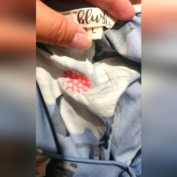 Light Blue Floral Ruffle Dress - Picture 2 of 2